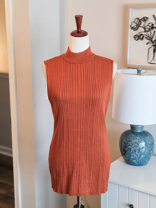 Orange Ribbed Sweater Tank 18/20