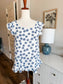 NWT White Blue Floral Top XS