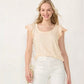 Pale Pink Eyelet Sleeve Top M