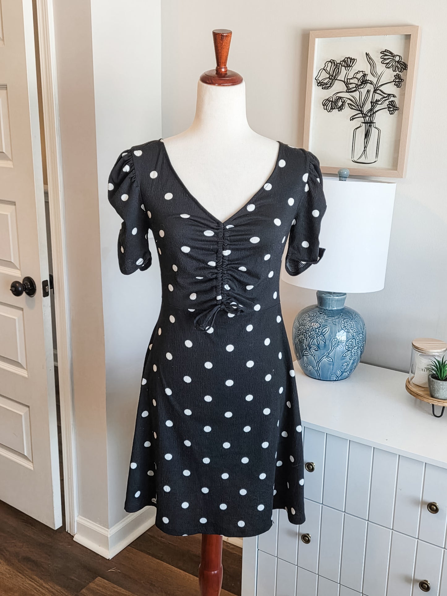 Black Polka Dot Dress S
