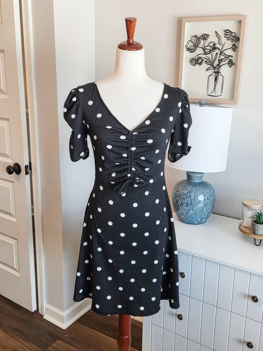 Black Polka Dot Dress S