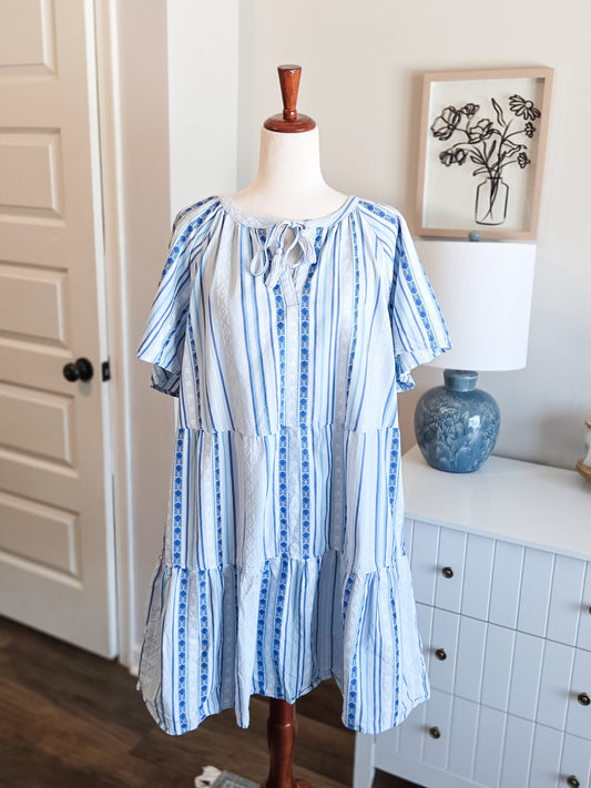 Blue Print Dress XL