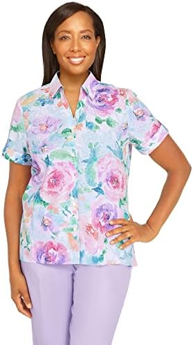 Watercolor Floral Button Up XL