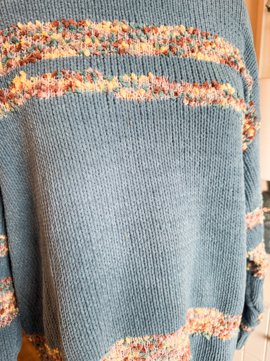 Blue Sweater with Stripes S