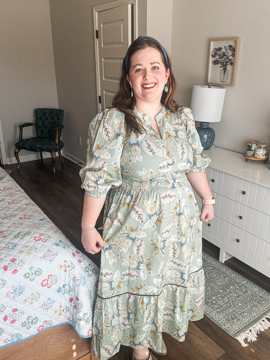 NEW Sage Floral Dress