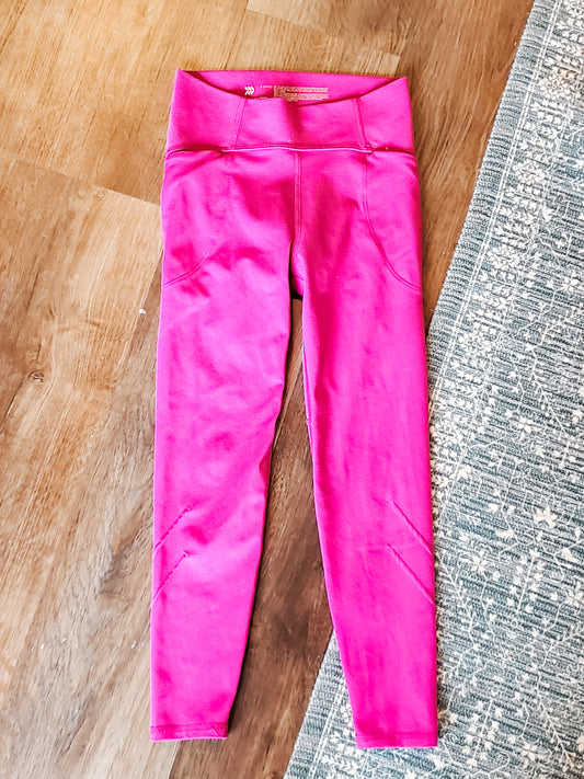 Fuchsia Athletic Leggings Youth 6