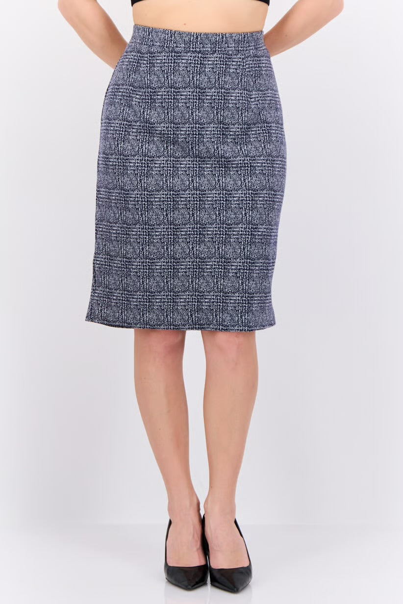 Gray Plaid Skirt S