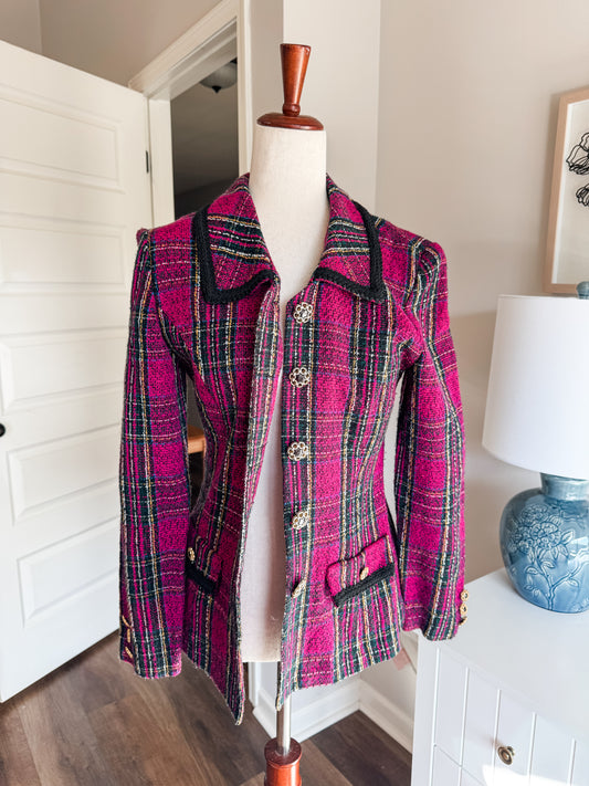 Purple Plaid Jacket S