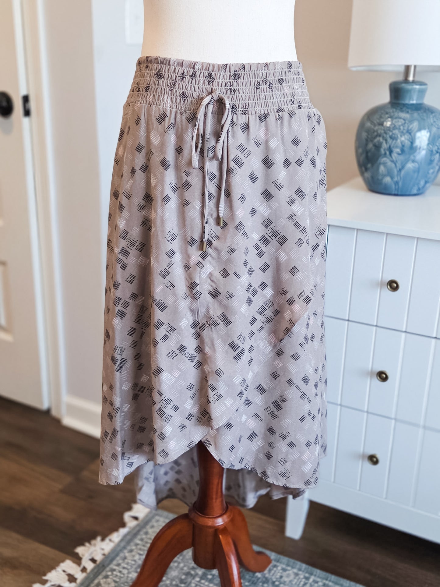 Brown Black Print Skirt XL
