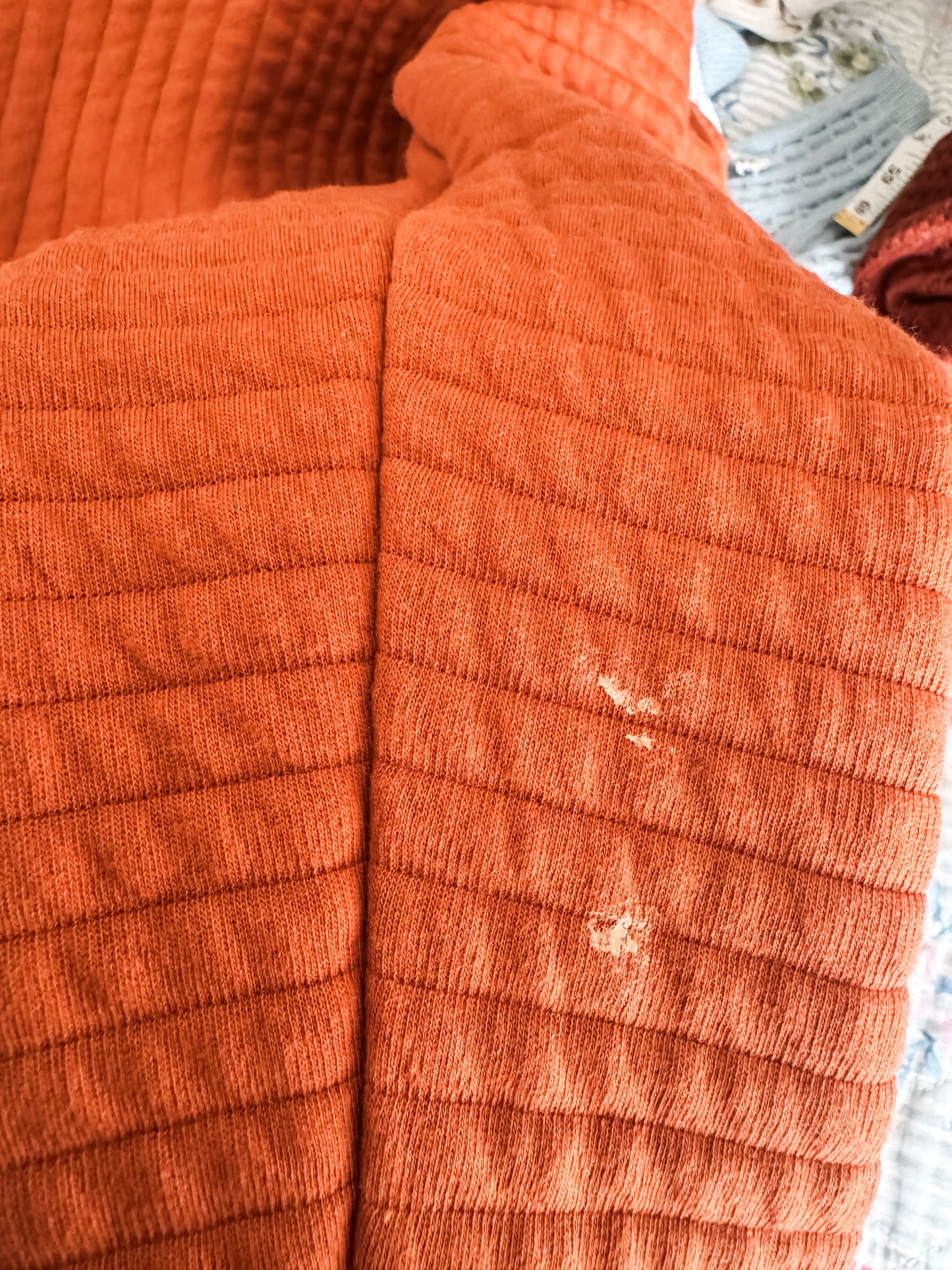 Orange Quilted Pullover M/L