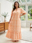 Orange Print Maxi Dress XL