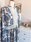 Navy Cream Print Maxi Dress L/XL