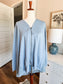 Blue Zip Up Top with Lace L