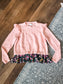 Pink Floral Hem Sweater Youth XL