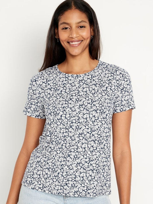 Navy Floral Tee M