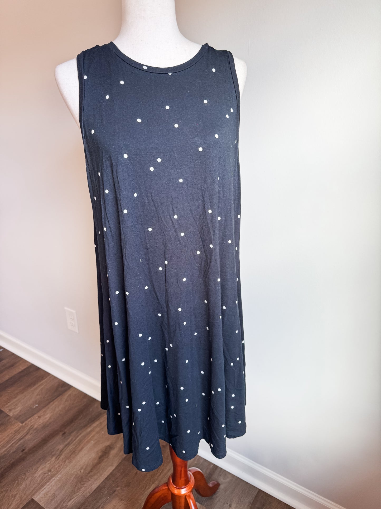 Black White Polka Dot Dress L