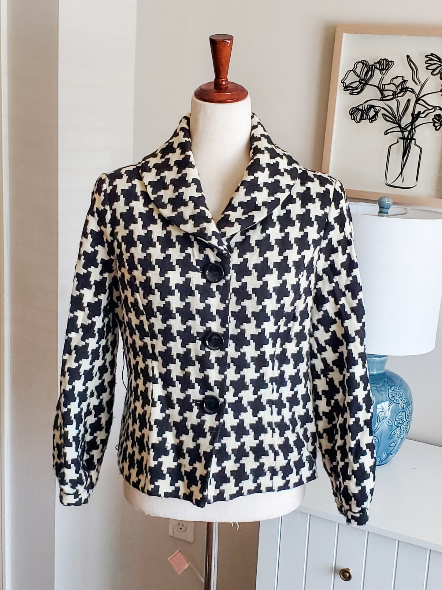 Black White Houndstooth Jacket 6P