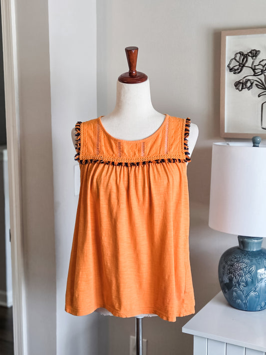 Orange Tasseled Tank M