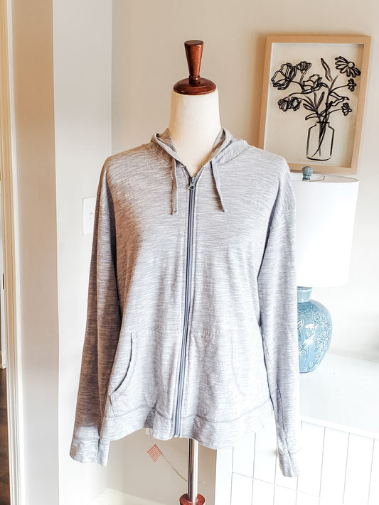 Gray Zip Up Hoodie XL