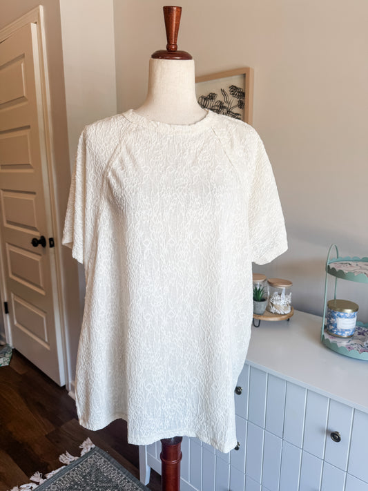 NEW Cream Embossed Floral Top