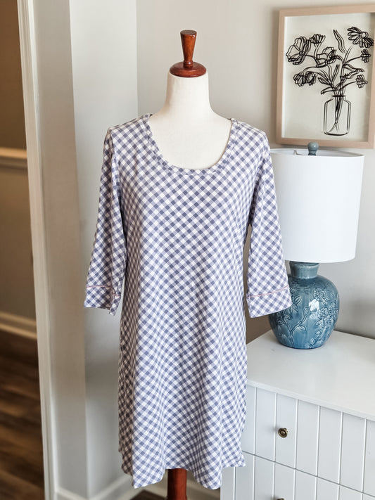 Lavender Gingham Nightgown M