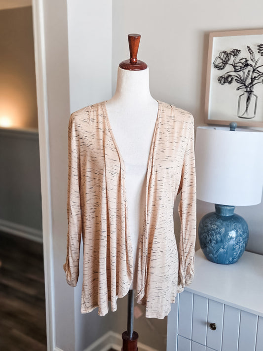 Tan Black Lightweight Cardigan L