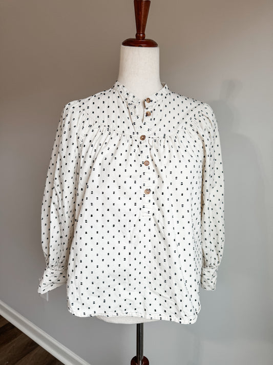 Cream Black Dotted Top PS