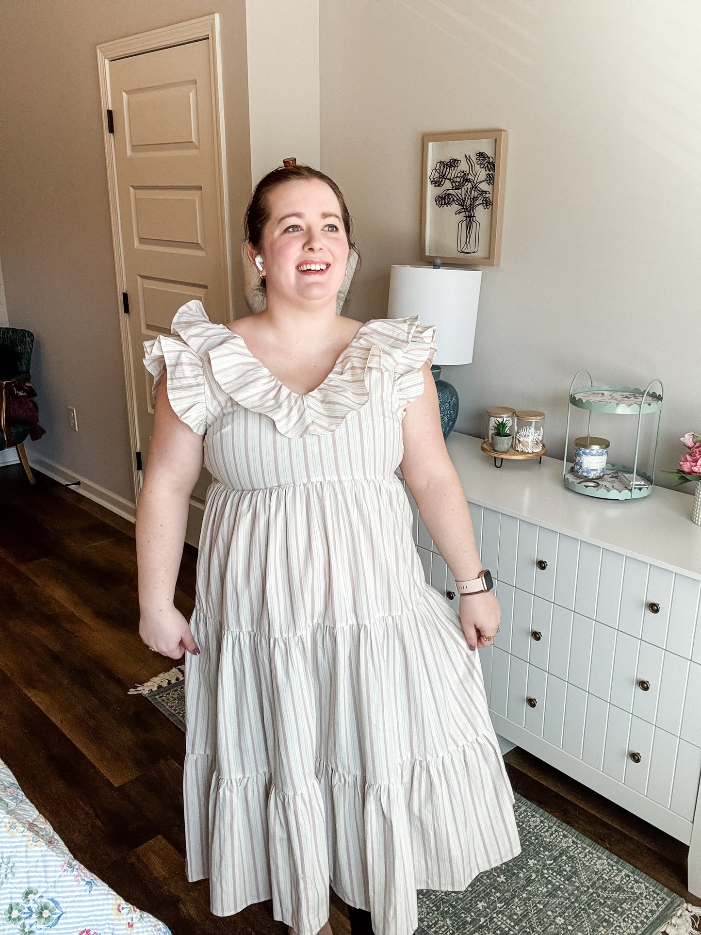 NEW Mauve Striped Dress