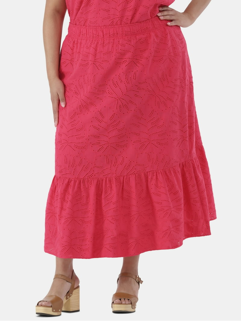 NWT Pink Eyelet Maxi Skirt XXXL