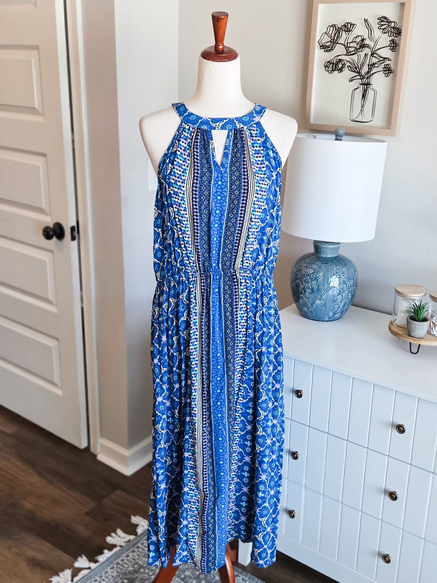 Blue Print Dress XL