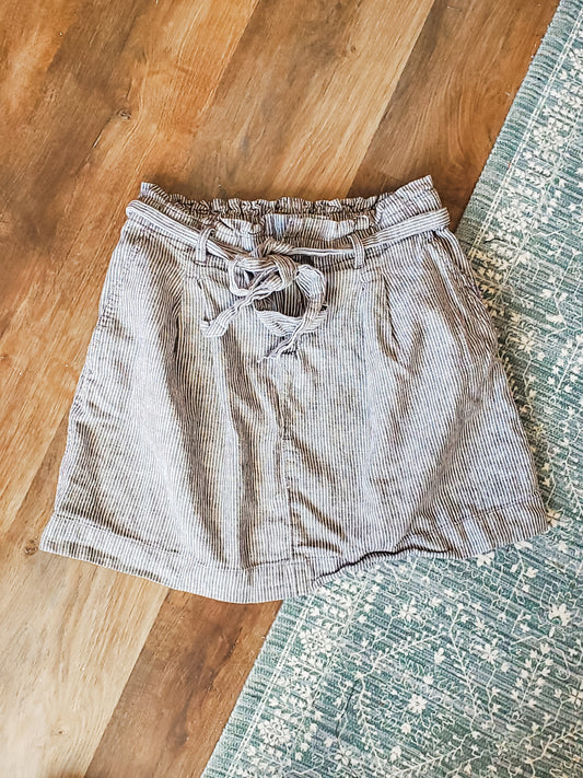 Gray White Striped Skirt 4