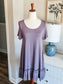 Purple Ruffle Hem Tunic M