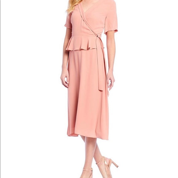 Pink V Neck Dress M