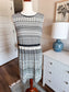 Cream Black Print Dress M