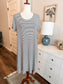 Black White Striped Dress M