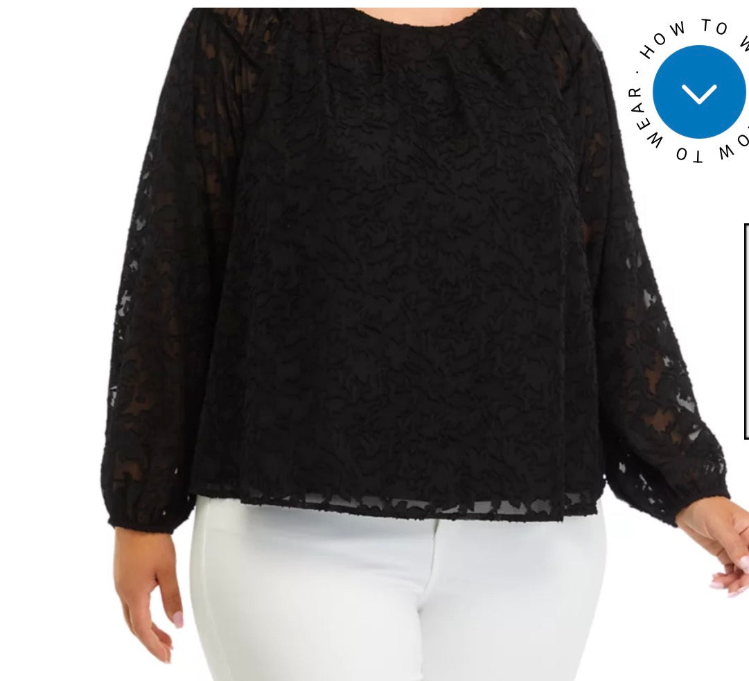 Black Embossed Top M