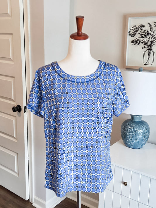 Blue Green Print Top 10