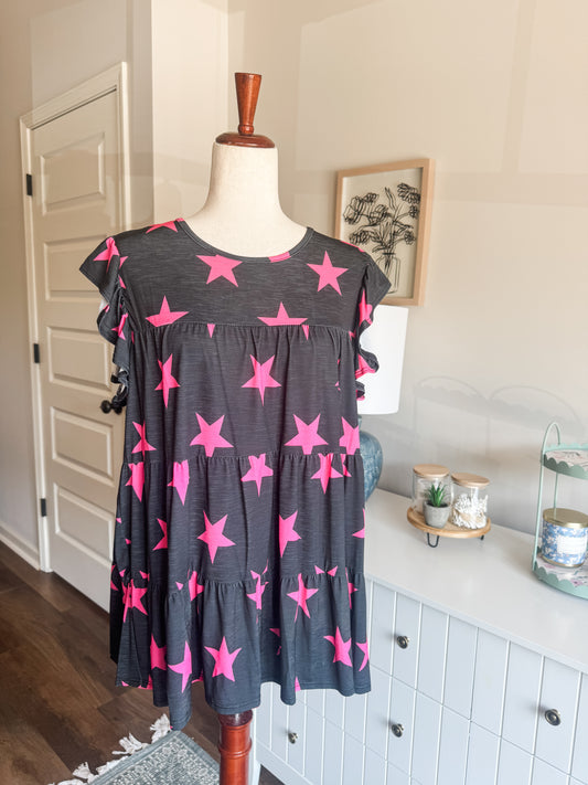 NEW Black Pink Star Top