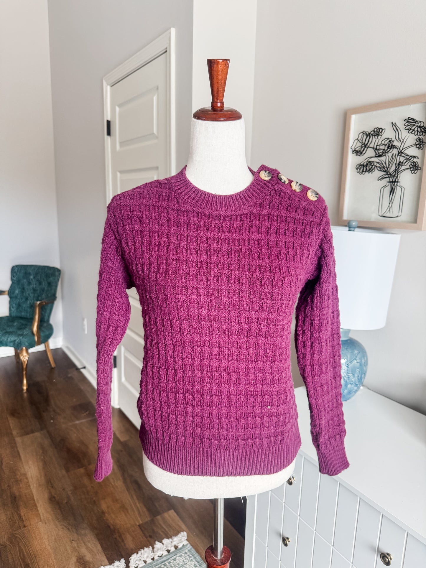 Purple Textured Sweater XXSP