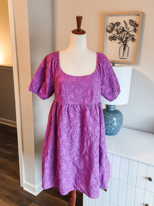 Purple Eyelet Dress M