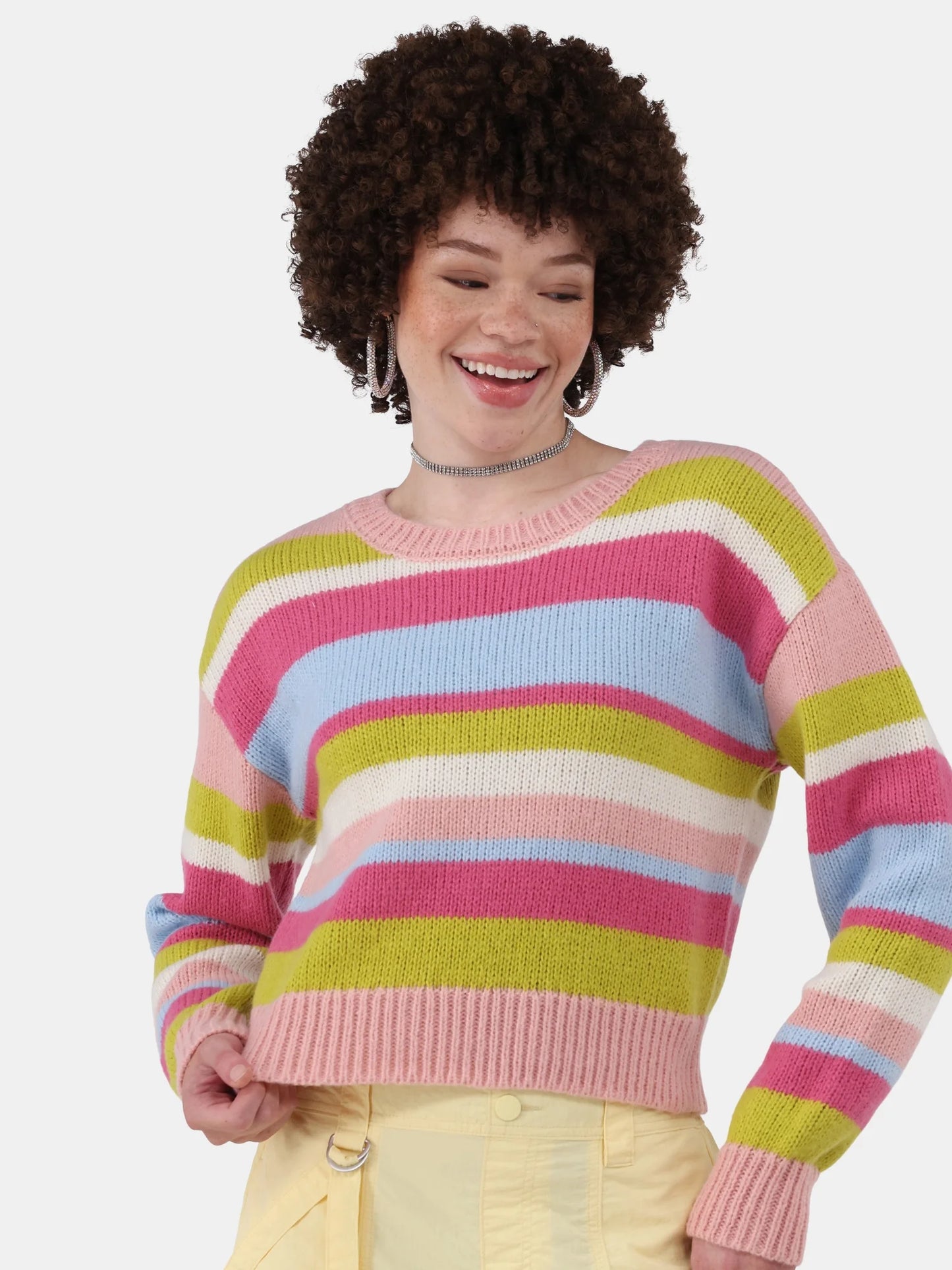 Striped Cropped Sweater M