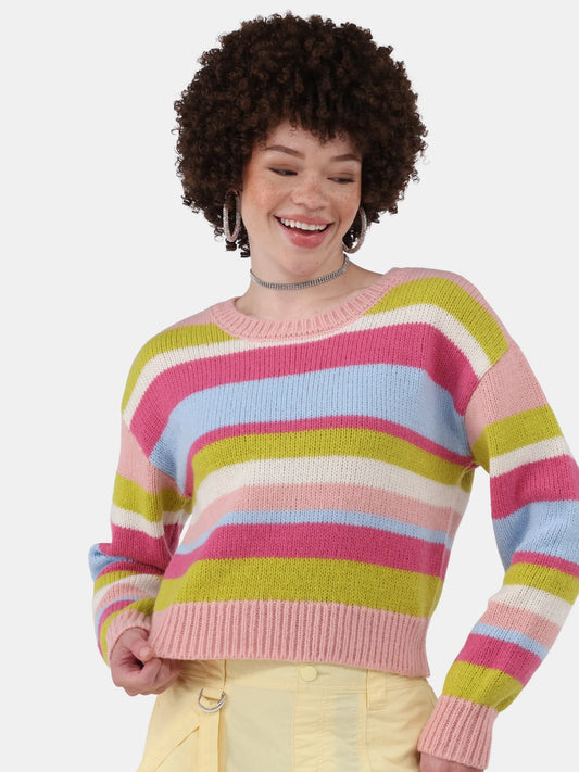 Striped Cropped Sweater M
