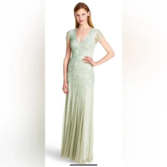 Seafoam Beaded Formal Dress 14