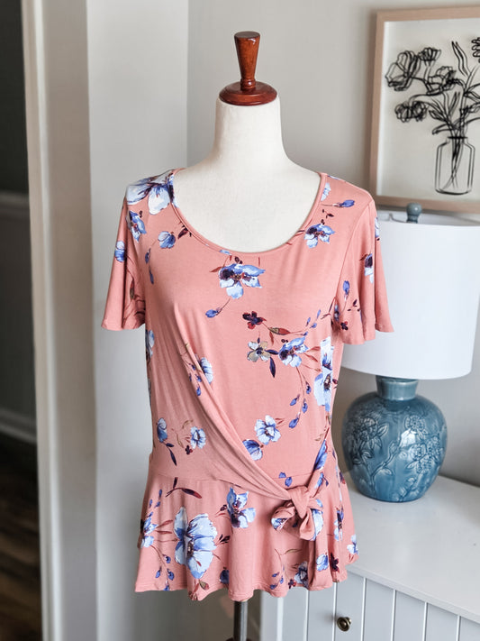 Pink Floral Top L