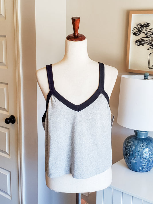 Gray Black Cropped Tank 1X