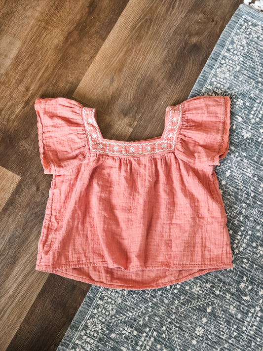 Rust Embroidered Top Youth L