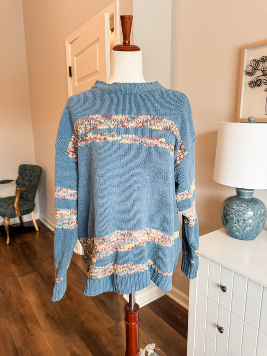 Blue Sweater with Stripes S