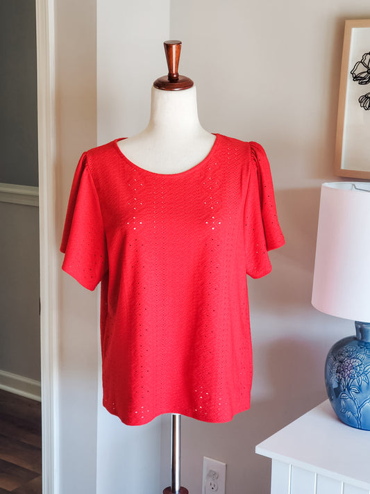 Red Top with Cutouts L