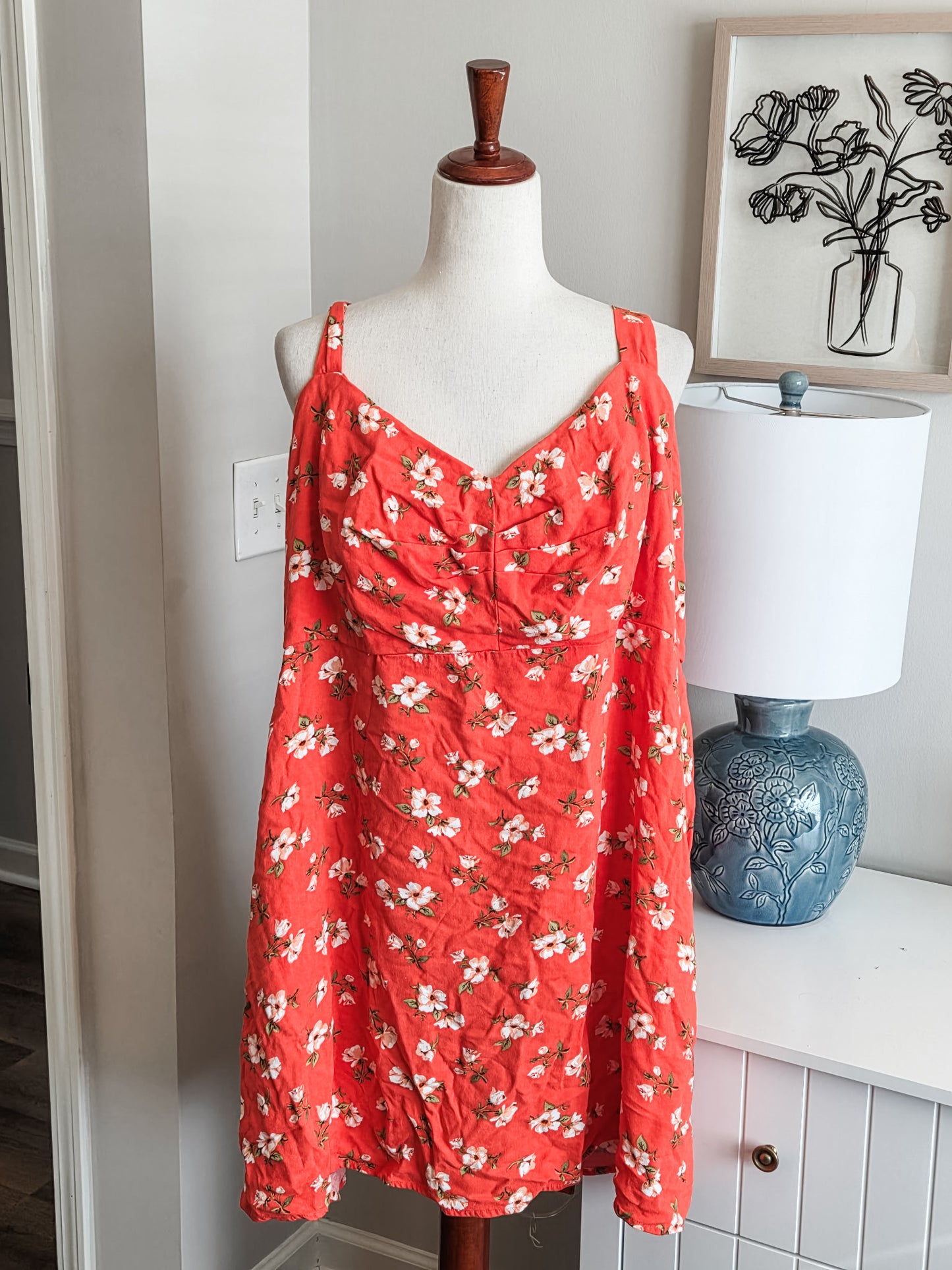 Orange Floral Dress 3X