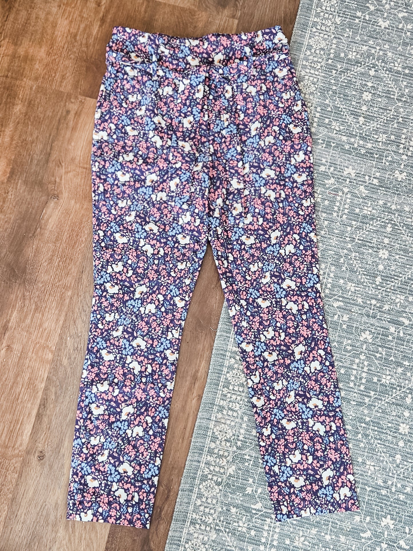 Navy Floral Pants S